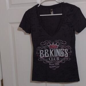 Next level apparel size small dark gray sheer static print BB King club t-shirt